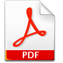 A red and white pdf file with scissors on it.