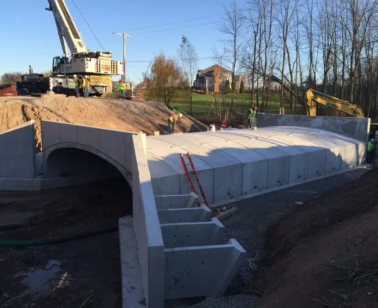 A bridge being built with concrete and cement.